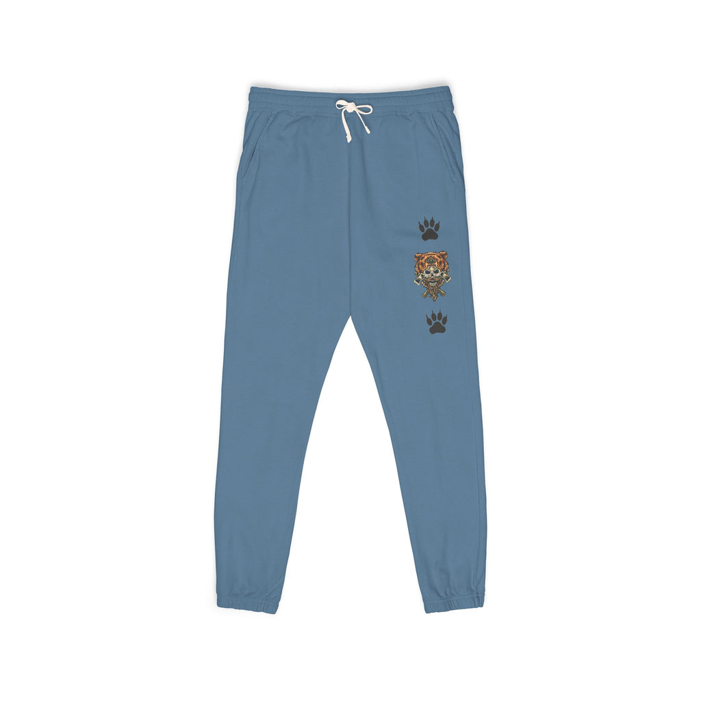 Bear Skull Print Fleece Sweatpants